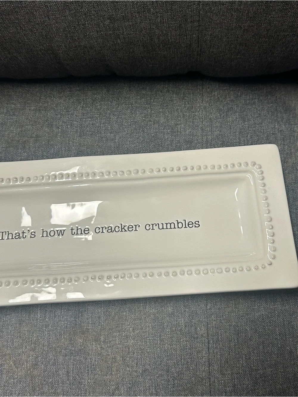 Mud Pie Circa Cracker Tray - ‘That’s how the cracker crumbles’